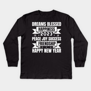MERRY CHRISTMAS - HAPPY NEW YEAR 2023 Kids Long Sleeve T-Shirt